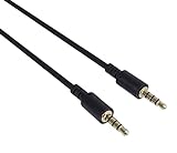 PremiumCord Cable jack de 3,5 mm de 4 pines para transmisión de audio y voz, permite el uso de un micrófono, cable de conexión de audio Aux Headset M/M, longitud 3 m