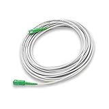 PRENDELUZ Cable Fibra ÓPTICA Universal - Color Blanco SC/APC a SC/APC monomodo simplex 9/125, Compatible con Orange, Movistar, Vodafone, Jazztel. (15 Metros)