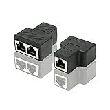 Anguxer 2 piezas Conectores Divisores RJ45, 1 Hembra a 2 Hembra Adaptador, Adaptador Coupler, para Ethernet Cat5 Cat6 Cat7 LAN Extensor de Cable Ethernet