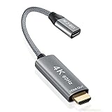 Адаптер кабелю BASESAILOR USB-C Female to HDMI Male, конвертер з’єднання USB Type C 3.1 Input to HDMI Output, 4K 60Hz USBC Thunderbolt 3 Adapter for MacBook, Mac Air, Chromebook Pixel