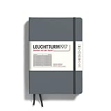 Leuchtturm1917 344783 - Cuaderno (A5, 249 páginas, de cuadros, tapa dura, tamaño mediano), color gris