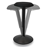 Ergonomski pisarniški stol Backerz z nastavljivo višino od 55 do 80 cm, stol za noge, delovni stol, oblazinjen v vodoodporno blago, mat črna
