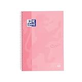 Oxford cuaderno Europeanbook 1 touch, microperforado, tapa extradura, espiral, a4+, cuadrícula 5x5, color flamingo pastel