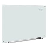 Amazon Basics - Pizarra de borrado en seco de vidrio - Blanca, magnética, 120 x 90 cm