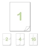 Gluetack – Etiquetas Adhesivas 210 x 297mm (A4) – 100 Folios Adhesivos-1 Etiqueta/Hoja–100 Etiquetas - Papel de Pegatina para Imprimir con Adhesivo Superpermanente y Fácil Despegue Vertical
