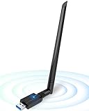 Maxesla WiFi Adaptador-AC 1300Mbps USB Receptor Dual Band 2.4G/5GHz, Antena para PC Desktop Laptop Tablet, Soporta Windows XP/7/8/10, Mac OS X ( 5dBi)