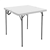LIFETIME 92117 - Міцний квадратний портативний складаний стіл, розміри 94 x 94 x 74, міцний, стійкий і легкий, включає ручку для перенесення, для 4 осіб, витримує до 181 кг