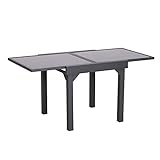 Table de jardin Outsunny Table allongée en aluminium Table à manger rectangulaire Table en verre trempé Charge 50 kg pour terrasse terrasse extérieure offre un espace supplémentaire