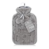 Revitale Faux Fur ရေပူပုလင်း Pom Pom Cozy Luxury 2 Liter…(Grey)