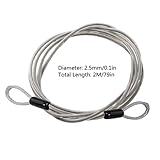 Acero 2M - Cable antirrobo en espiral, cable de acero trenzado con doble hebilla
