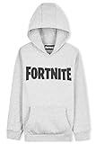 Fortnite Boy's Sweatshirt, Video Game Boy's Clothing, Hooded Sweatshirt for Boys, Gamer Gifts 7-15 Years (7-8 years, Grey)