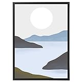 Arterby's - Premium Poster Frame Canvas - Illustration Abstract Painted Landscapes - Arterby's - Made in Italy - HD Poster with Simple Black Frame 30x40 cm A0015 D005