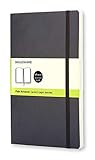 Moleskine - Cuaderno Clásico con Páginas Lisas, Tapa Blanda y Goma Elástica, Negro (Black), Tamaño Grande, 192 Páginas
