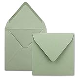 Sobres cuadrados sin ventana, color verde eucalipto – 25 unidades – 15,5 x 15,5 cm – Pegado en húmedo – Para tarjetas de boda, tarjetas de invitación y más – Serie FarbenFroh