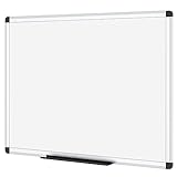 VIZ-PRO Dry Erase Magnetic Whiteboard, Argentum Aluminium Frame, 120 x 90 cm
