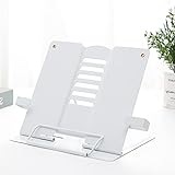 KETIEE Folding Metal Book Stand, Etid Book Stand Adjustable Book Stand Reading Stand Etid Opposition Kitchen Reading Stand, White