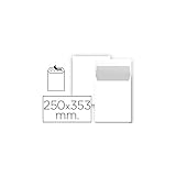 Liderpapel - Sobre Bolsa N 10 Blanco Folio Prolongado 250X353 Mm Tira De Silicona Paquete De 25 Unidades