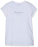 Pepe Jeans Hana Glitter S/S Camiseta, Blanco (White 800), 11-12 años (Talla del Fabricante: 12) para Niñas