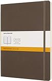 Moleskine - Cuaderno Clásico con Páginas Rayadas, Tapa Blanda y Goma Elástica, Marrón (Earth Brown), Tamaño Extra Grande, 192 Páginas