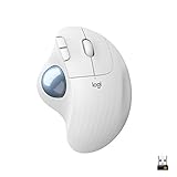 Logitech ERGO M575 Ratón Trackball Inalámbrico, Control sencillo con el pulgar, precisión y seguimiento suave, diseño ergonómico, para Windows, PC y Mac, con Bluetooth y USB, Blanco