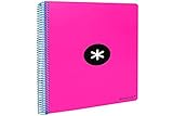 Liderpapel spiral notebook a4 antartik hardcover 80h 100gr 4mm square with fluor pink margin