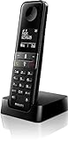 Philips D4701B/34 - Teléfono Fijo Inalámbrico, 16h de Conversación, Retroiluminación, HQ-Sound, Manos Libres, Identificador de Llamadas, Agenda 50 Nombres y números - Negro (Compatible: ES, IT, FR)