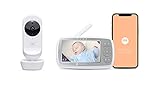 Motorola VM44 Connect - Wi-Fi Babyphone con cámara - Video Baby Monitor de 4.3' HD - Aplicación Motorola Nursery - Visión nocturna, nanas, micrófono, monitoreo de temperatura ambiente
