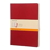 Moleskine CH121 Extra Large Ruled Notebook Set of 3, Cranberry Red (Moleskine Cahier)