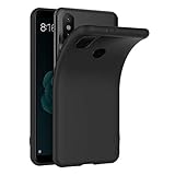 COPHONE Funda Negro Xiaomi Mi A2, Negro Silicona Fundas para Mi A2 Carcasa Negro Funda Case Mi A2 Flexible Ultra Delgado