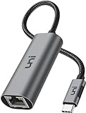 Uni Adaptador USB-C a Ethernet 2.5 Gigabit, USB Type-C a RJ45 Ethernet 2500 Mbps, Aluminio y Nailon, Adaptador de Red LAN Thunderbolt 4/3 para iPhone 15 Pro MAX, MacBook Pro/Air, portátiles, PC y más