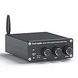 [Mejorado] Bluetooth 5.0 Amplificador Audio Estéreo de 2 Canales Mini Hi-Fi Clase D Amperio Integrado para los Altavoces del Hogar 100W x2, con Control de Bajos y Agudos TPA3116 - Fosi Audio BT20A