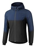 KUTOOK Мужская куртка из софтшелла с капюшоном, зимняя ветровка, многофункциональная для отдыха на природе, темно-синий M