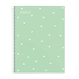 Miquelrius - Notebook A4, 1 Warna Stripe, 80 Lembar 7 mm Horizontal Ruled, 90 g/m² Kertas, 4 Lubang, Hard Laminated Cover, Mint Daisy Warna