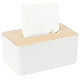 Коробка для салфеток WOUMON, 23X13X9 см, прямоугольная коробка для салфеток для столовой, офиса, автомобилей, ванной комнаты (белая)