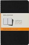 Moleskine - Cahier Journal Notebook, lot de 3 carnets avec pages, couverture en carton et coutures visibles en coton, couleur noire, poche (S04894)