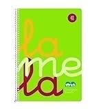 LAMELA Fluor Spiral Notebook, 4º 80 Sheets Square 4 mm. ຝາພາດສະຕິກ (ສີຂຽວ)