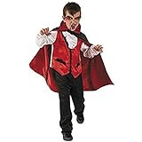 Rubies Disfraz Conde Dracula para niños, Traje con camisa blanca, chaleco, capa y pantalones, Oficial Rubies para halloween, carnaval y cumpleaños