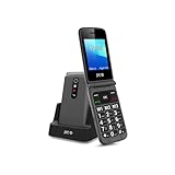 SPC Stella 2 - Teléfono móvil de Tapa para Mayores, Botones y Teclas Grandes, fácil de Usar, configuración remota, botón SOS, USB-C, 3 memorias directas, base de carga, color negro