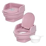 Lorelli - Børnepotte til babyer med låg og aftagelig kop Throne - WC lærings toilet - Let at placere og rengøre - Ergonomisk og behagelig for børn - Meget let og praktisk Pink