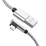 MTAKYI Cable USB En ángulo Recto Del Cargador De iPhone De 90 Grados, Cable Lightning En ángulo Recto Superlargo De 5 m Compatible Con iPhone 11 / 11Pro / 11Max / XS/XR/XS/Max / 8/7 Plus