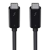 Belkin Cable Thunderbolt 3 de USB-C a USB-C de 2 m (certificación Thunderbolt, 40 Gbps, 5K, 100 W, Type C 3.1) - Negro