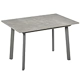 HOMCOM Раздвижной обеденный стол Прямоугольный кухонный стол на 4-6 человек с металлическими ножками и регулируемыми ножками в индустриальном стиле 160x80x76 см, серый