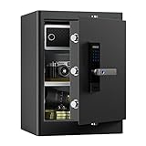 RPNB Luxury Home Safe and Lock, Smart Touch Screen Biometric Safe Box with Voice Prompt, One-Touch Unlock, Double Warning, Indoor Box, 80L
