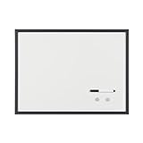 Bi-Office - Pissarra blanca magnètica, Marc en MDF negre, 60 x 40 cm