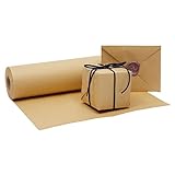 Rollo de papel Kraft - Paquete de ahorro Jumbo de 30,5 metros - Rollo de papel de embalaje marrón - 30,5 cm de ancho