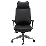 Amazon Brand - Alkove - كرسي مكتب تنفيذي مريح مع قماش عالي الظهر ومساند للذراعين قابلة للتعديل، 62,5 × 57 × 114 سم، أسود
