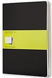 Moleskine - Cahier Journal, набор из 3 блокнотов с белыми страницами, картонная обложка, очень большой размер 19 x 25 см, черный, 120 страниц