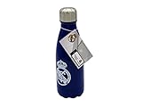 Real Madrid- Botella Azul de Acero 550 ml, Cantimplora, Bidón, Botella de agua, Cierre hermético, Producto oficial (CyP Brands)