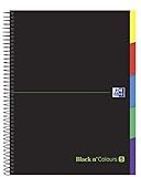 Oxford Black N'Colours, Cuaderno A4+, Microperforado, Tapa Extradura, 100 Hojas, Cuadrícula 5 x 5, Pack 5 unidades