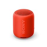 Sony SRS-XB12, Altavoz Inalámbrico Portátil, Bluetooth, Extra Bass, Diseño Portátil, Batería hasta 16h, Resistente al Agua y Polvo IP67, Inalámbrico y Alámbrico MicroUSB, Rojo